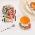 thumbnail image 5 of Butterflies Flowers Painting 6 Pcs Drink Coasters with Holder Absorbent Coasters Woven Coasters for Drinks Table Desk Protection Home Decor, 5 of 7