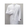 thumbnail image 3 of Mens Apollo  King  Banded Collarless suit Chinese Mandarin Wide leg AG98 White, 3 of 10