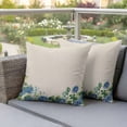 thumbnail image 4 of Spring Flowers Pillow Covers 2 Pack Blue Hydrangea Pillowcase Waterproof Outdoor Throw Pillow Cover for Patio Garden Square Cushion 16”x16”, 4 of 9