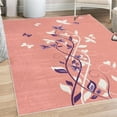 thumbnail image 1 of Spring Decorative Rug, Violet Tree Swirling Persian Lilac Blooms with Butterfly Ornamental Plant Graphic, Quality Carpet for Bedroom Dorm and Living Room, 6 Sizes, Pastel Pink, by Ambesonne, 1 of 4