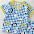 thumbnail image 5 of SROBPTY Toddler Summer Sets, Toddler Kids Boys Girls Casual Printed Short Sleeve Tshirts and Shorts Thin Home Clothing Two Piece Set Blue 2-3 Years, 5 of 5