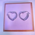 thumbnail image 6 of 925 Sterling Silver Ear Stud Hook Heart Hoop Earrings for Women, Lightweight and Hypoallergenic Earrings, 6 of 7