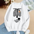 thumbnail image 6 of WEIWEN Halloween Sweatshirts for Women Oversized X-Ray Skeleton Printed Maternity Sweaters Pregnancy Announcement Shirts Tops Womens Fall Fashion Clothing White, S, 6 of 6
