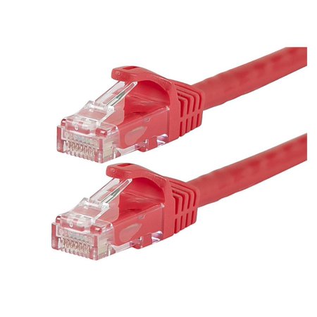 UPC: 0757901812484 | Monoprice Flexboot Cat6 Ethernet Patch Cable – Network Internet Cord – RJ45  Stranded  550Mhz  UTP  Pure Bare Copper Wire  24AWG  1ft  Red