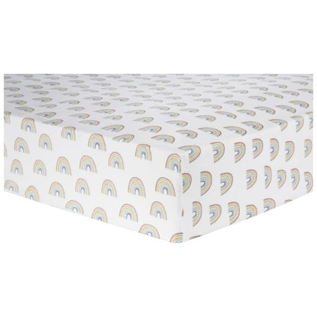 UPC: 0846216065118 | Trend Lab 100% Cotton Pastel Rainbow Flannel Fitted Crib Sheet in Blue Pink Yellow and Purple