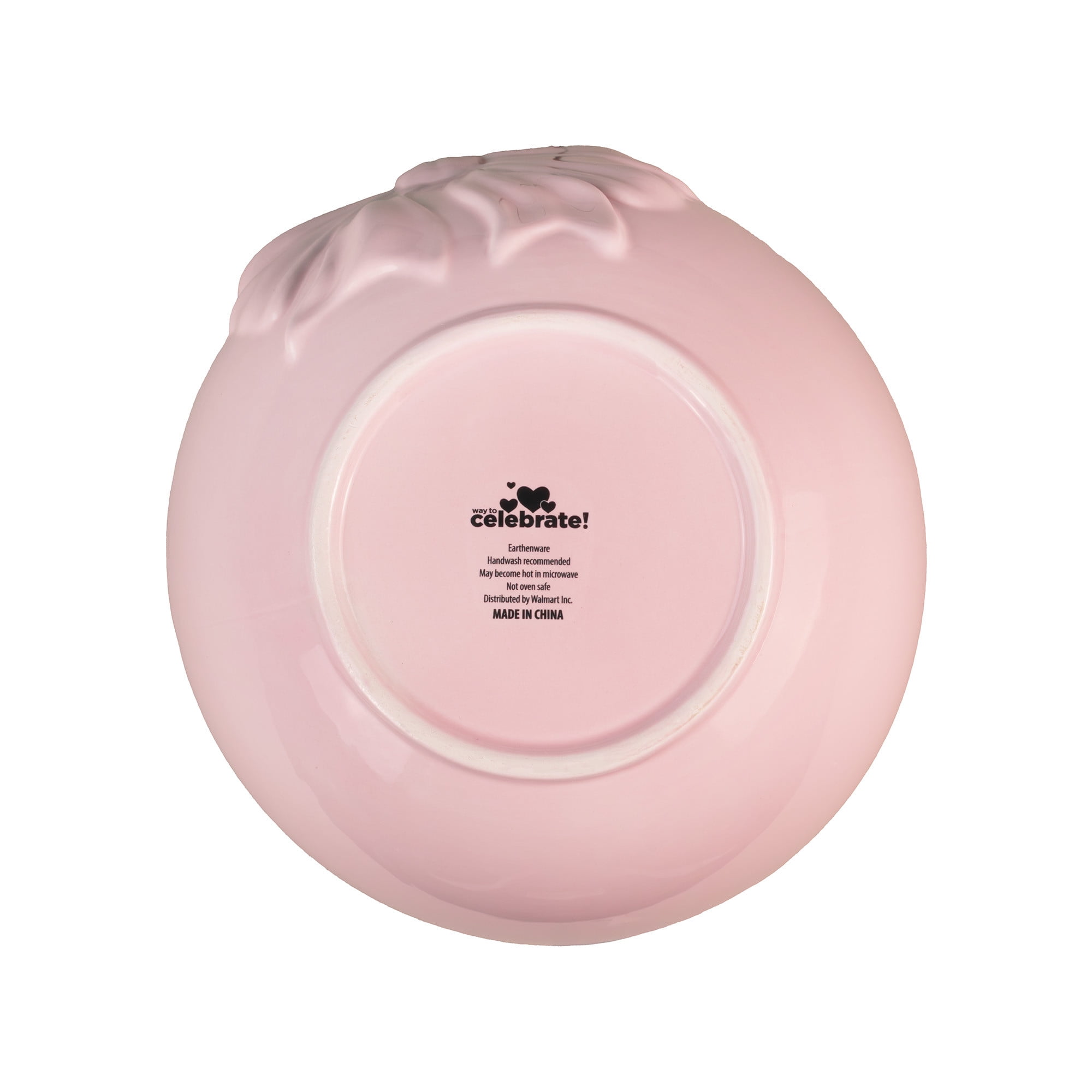 Way to Celebrate 1pk Pink Ceramic Bow Serving Bowl