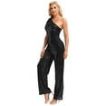 thumbnail image 1 of Xnihocha Combinaison Sans Manches pour Femmes une Épaule Robe de Soirée à Sequins Robe de Soirée Noire 3TG, 1 of 7