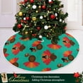 thumbnail image 6 of Coolnut Thanksgiving Tree Skirt Turkey Xmas Tree Skirt, Floor Door Round Mat Decorations for Holiday Party Home Christmas Day Ornaments,35.4", 6 of 6