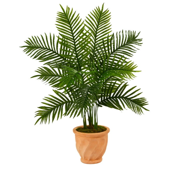 Nearly Natural 45in. Areca Palm Artificial Tree in in Terracotta Planter (Real Touch)