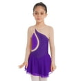 thumbnail image 3 of iiniim Kids Girls Shiny Long Sleeve Figure Ice Skating Dress Mesh Splice Roller Skating Gymnastic Dance, 3 of 7