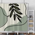 thumbnail image 2 of Baocicoo Sage Green Shower Curtain Sets Black Lines Art Abstract Leaves Shower Curtain for Bathroom Hostel Hotel Decorations Rustic Washable Fabric Waterproof Shower Curtain with Hooks 72x72 Inches, 2 of 6