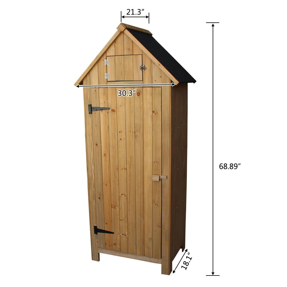 UBesGoo Fir wood with Single Door Wooden Live Garden Shed Wooden Lockers Wood