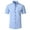 Blue, variant on Men's Solid Business Dress Shirts Short Sleeve Slim Fit Button Down Shirt Men Turndown Collar T-Shirts