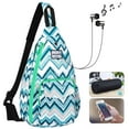 thumbnail image 2 of HAWEE Sling Shoulder Bag for Women Anti-Water Crossbody Backpack Sport Daypack, Light Blue Wave, 2 of 7