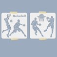 thumbnail image 3 of 2Pcs Basketball Painting Stencil Drawing Template on DIY Cards Making Album Wall Decoration 11.8x11.8inch, 3 of 7