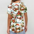 thumbnail image 5 of Garbnen Womens Scrub Top Merry Christmas Womens Scrub Tops Print Short Sleeve V Neck Snowman Print Nurse Uniforms with Pockets, 5 of 6