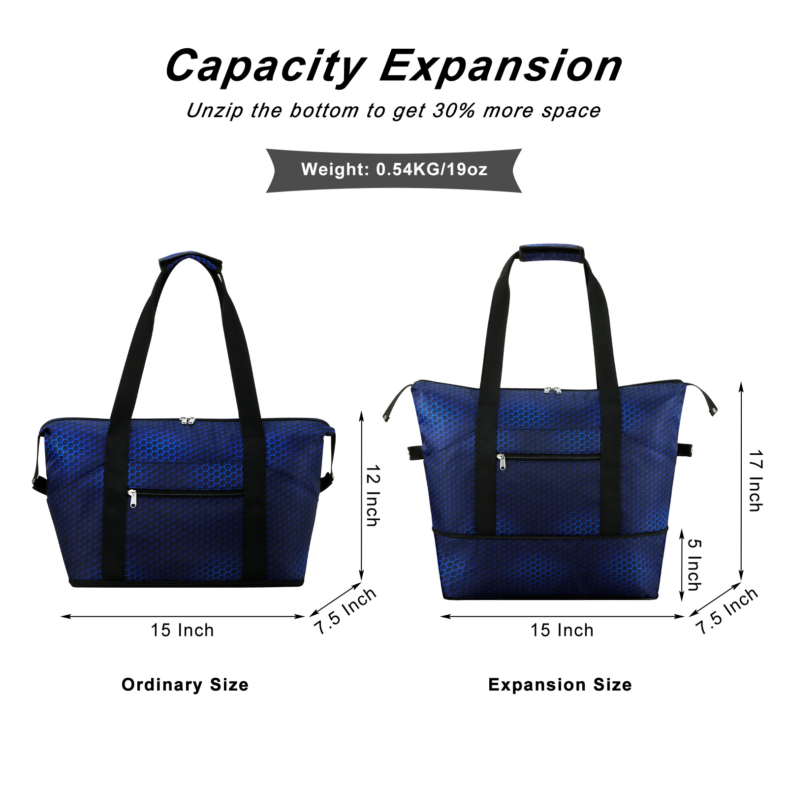 Duryarhall Foldable Multiple Pockets Sports Tote Handbag Single Shoulder Waterproof Travel Bag