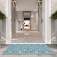 thumbnail image 3 of SAFAVIEH Courtyard Floella Geometric Indoor/Outdoor Area Rug, 4' x 5'7", Aqua/Grey, 3 of 9