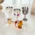 thumbnail image 6 of Zoyueyie Shot Glass Metal Goblet Vintage Egyptian Shot Glass Goblet Cocktail Glass For Home Bar Wedding Party Supplies Silver, 6 of 10