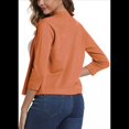 thumbnail image 2 of Suéter Tipo Cárdigan Corto de 3/4 para Mujer, Elegante, Color Naranja, Talla L, 2 of 7