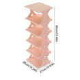 thumbnail image 3 of AuroraX Freestanding Shoe Rack Vertical 5 Pairs for Bedroom Closet,5 Tiers Shoe Storage,Front Door Shoe Organizer Pink Sturdy Easy-Install for Narrow Space, 3 of 6