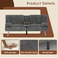 thumbnail image 5 of Homall Futon Sofa Bed with Armrests and Cup Holders,Adjustable Backrest Angles,Convertible bed,Gray, 5 of 7