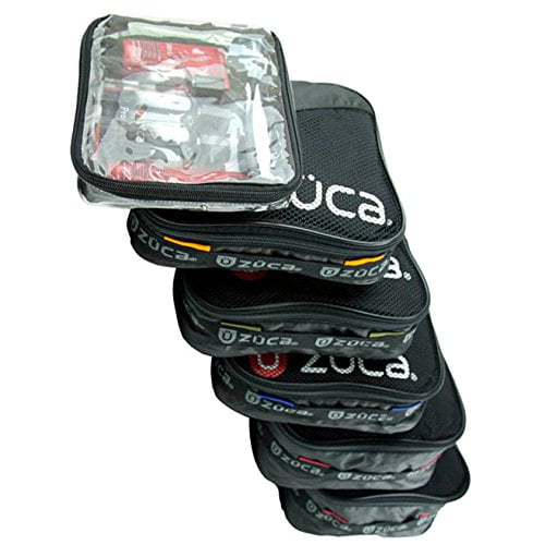 Zuca Pro Packing Pouch Set - 5 Large Color-Coded Utility Pouches and 1 Small Utility Pouch. for Zuca Sport or Pro Rolling Case