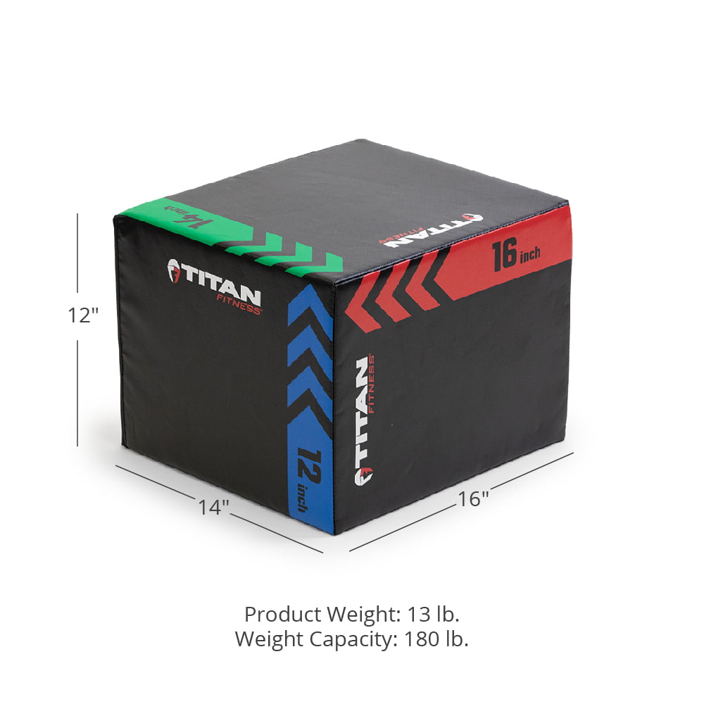 Plyo Box 3-in-1 16x18x24 Soft Sided Plyometrics Jump Trainer Box For  Cross Training, Weight Lifters, and Agility Performance Commercial Home Gym  16