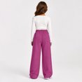 thumbnail image 5 of Kids Sweatpants Girls 4-18 Baggy Elastic Waist Wide Leg Girls Pants Open Bottom Lightweight Casual Sweat Trousers for Girls with Pockets, 5 of 6