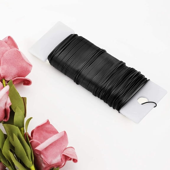 Floral Paddle Wire 22 Gauge 38 Yards 114 ft for Wreaths and Wedding Bouquets Black