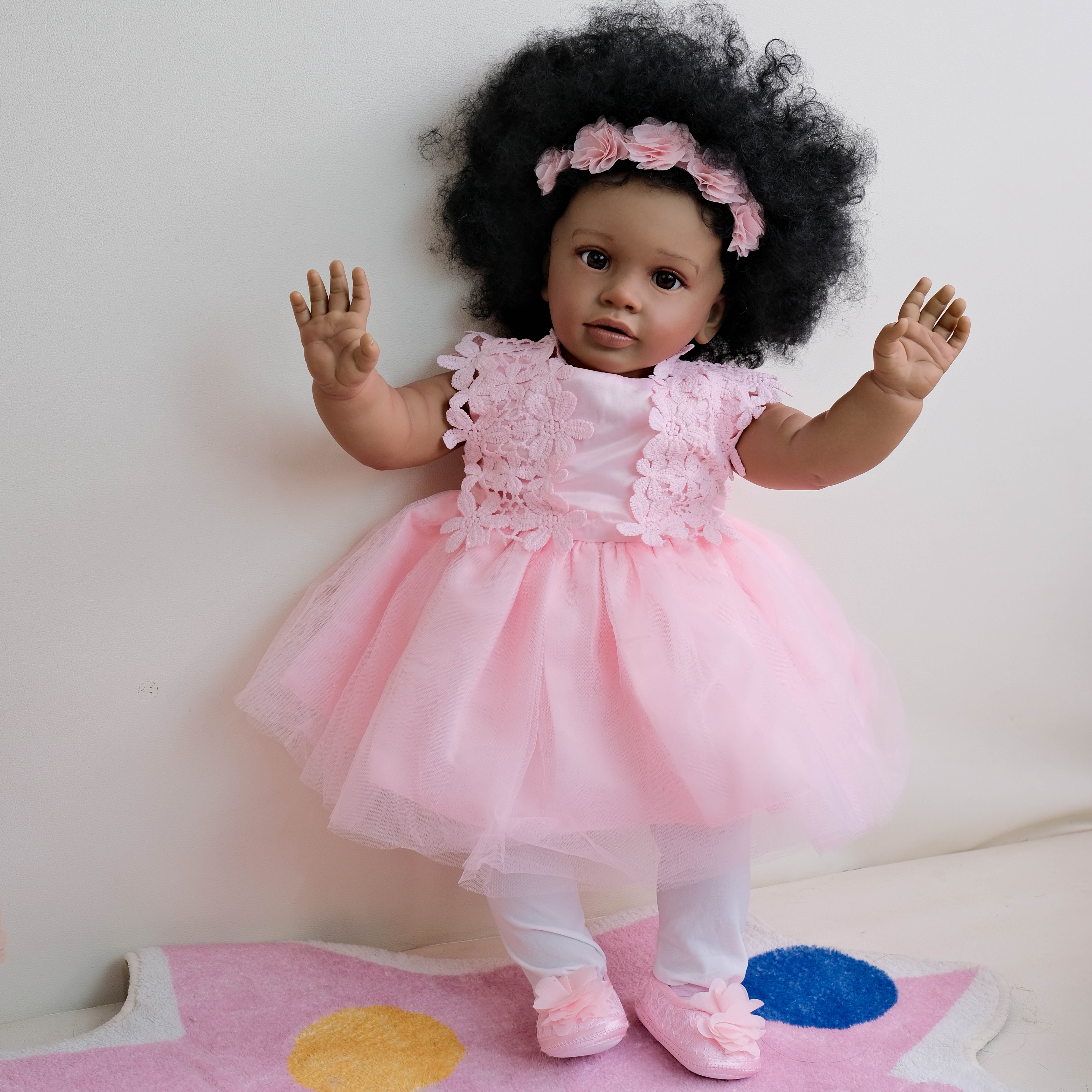 iCradle Reborn Baby Dolls 26inch 66CM Real Looking Reborn Toddler Doll Soft Cloth Body Newborn Baby Doll Soft Vinyl Handrooted Hair Babies Gifts for Kids Age 3+