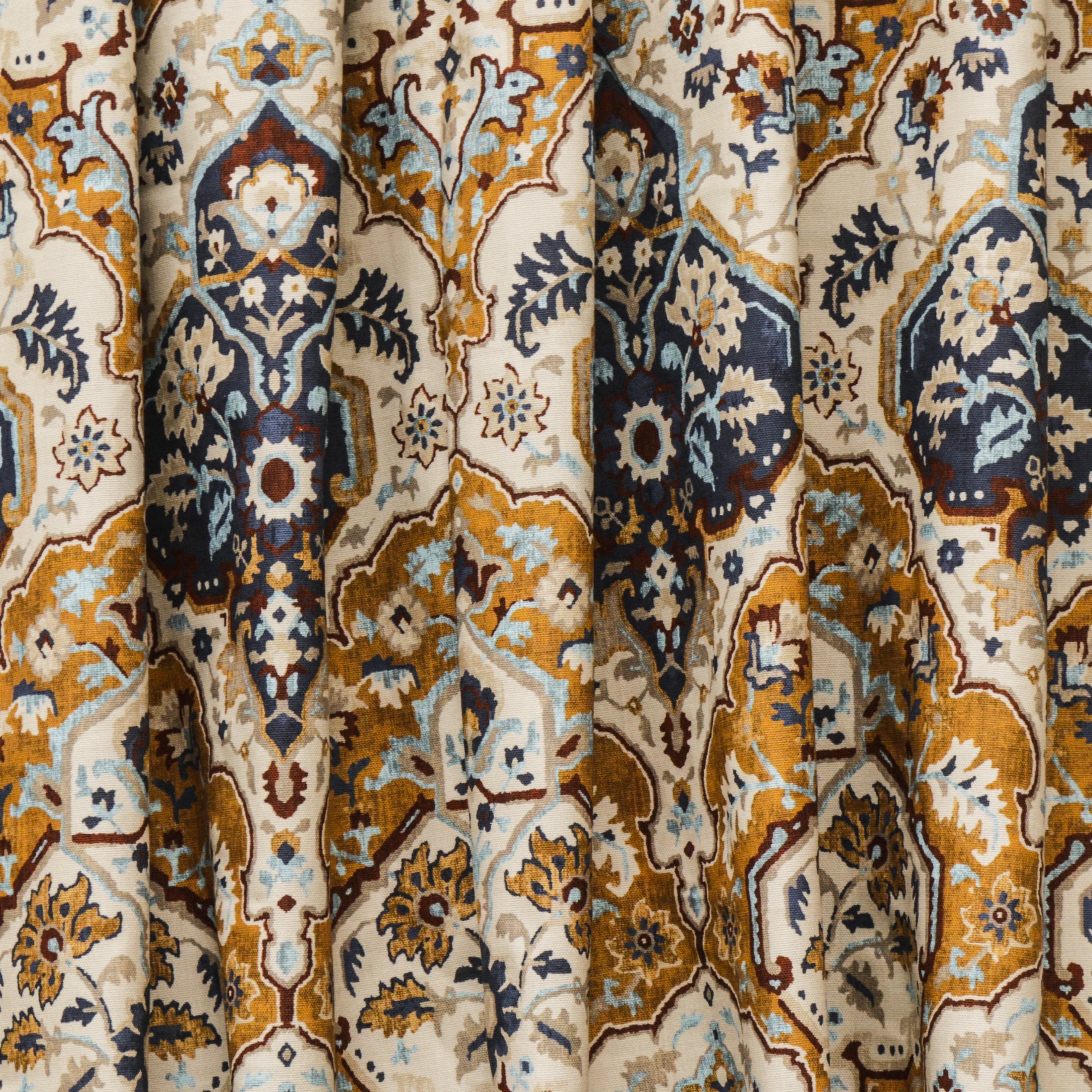 Fabric Mart Direct Cream, Beige Cotton Printed Fabric By The Yard, 54 inches or 137 cm width, 15 Continuous Yards Beige Cotton Fabric, Traditional, Upholstery Drapery Curtain Wholesale Fabric