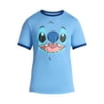 thumbnail image 5 of Disney Men's Stitch Blue Ringer Tee with Short Sleeves, Sizes S-2XL, 5 of 5