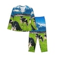 thumbnail image 1 of Fotbe Grazing Cows Mountain View Conjunto de Pijama de Manga Larga para Mujer con Estampado, Ropa de Dormir de 2 Piezas, Conjunto de Casa Suave y Cómodo con Bolsillos-X-Large, 1 of 7