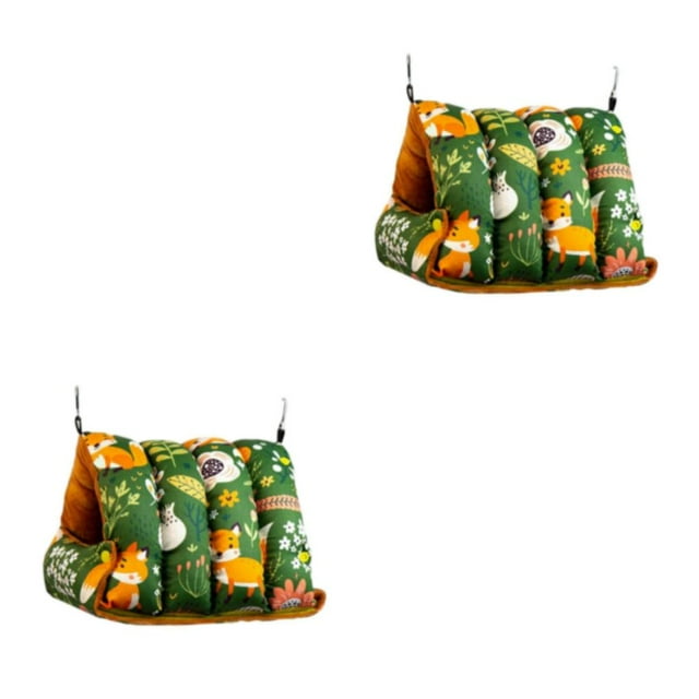 Transemion Large Birds Hut Soft for Lovebirds Parakeets Cockatoo Spacious and Snug Green M 2Set