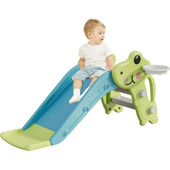 EAYSG Toddler Slide,Kids Slide Playset for Toddler,Indoor Outdoor Slide Toddler Playset with Non-Slip Steps,Teal