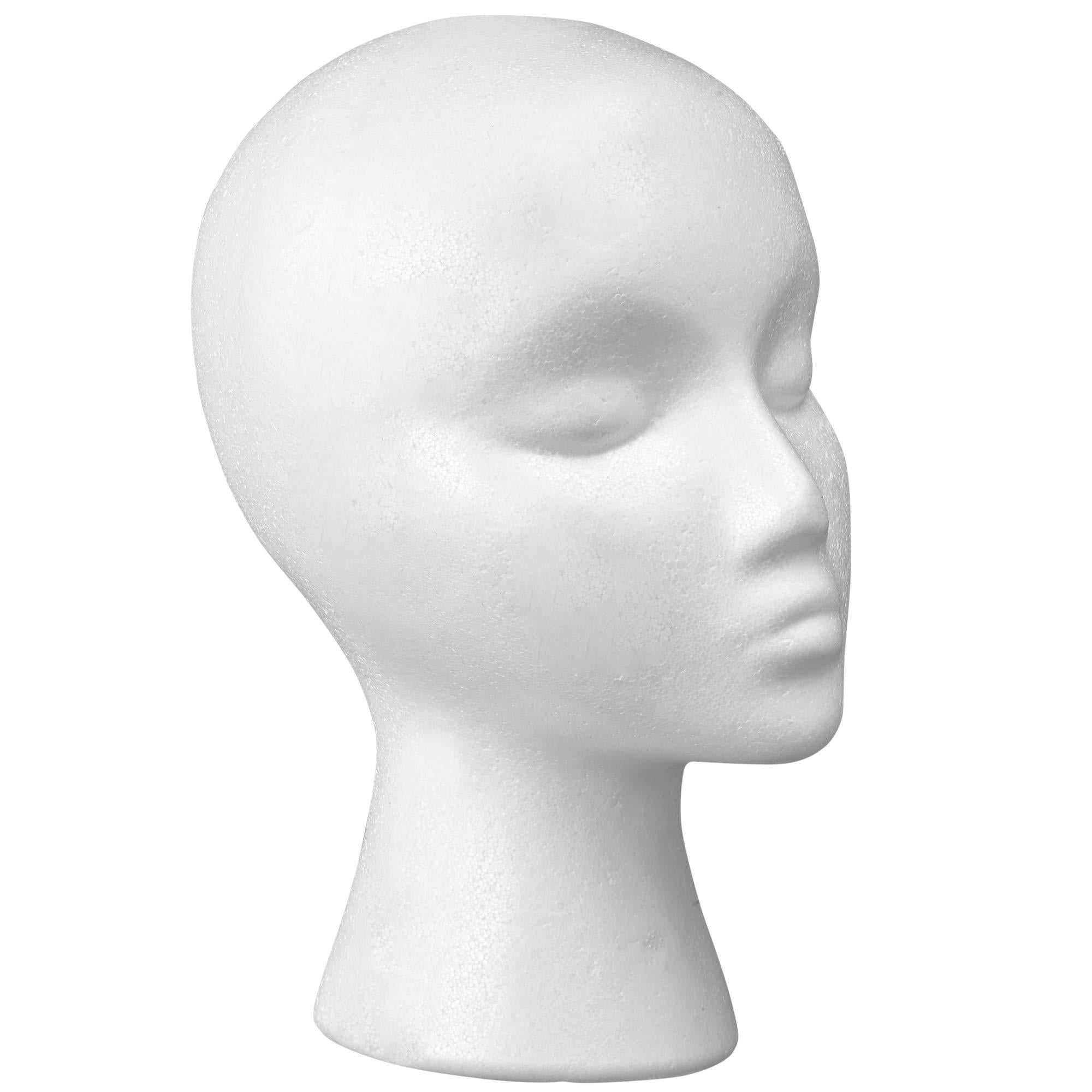 Male Styrofoam Wig Head - Foam Mannequin Wig Stand Holder - For Home, Salon  and Travel Use