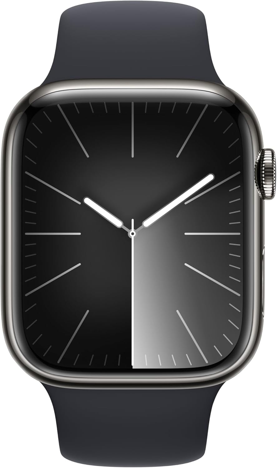 Restored Apple Watch Series 9 (GPS+Cellular, 45mm) - Graphite Stainless Steel Case - Sport Band (Refurbished)