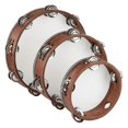 thumbnail image 1 of 3 PCS Wooden Hand Held Percussion Tambourine, 1 of 5