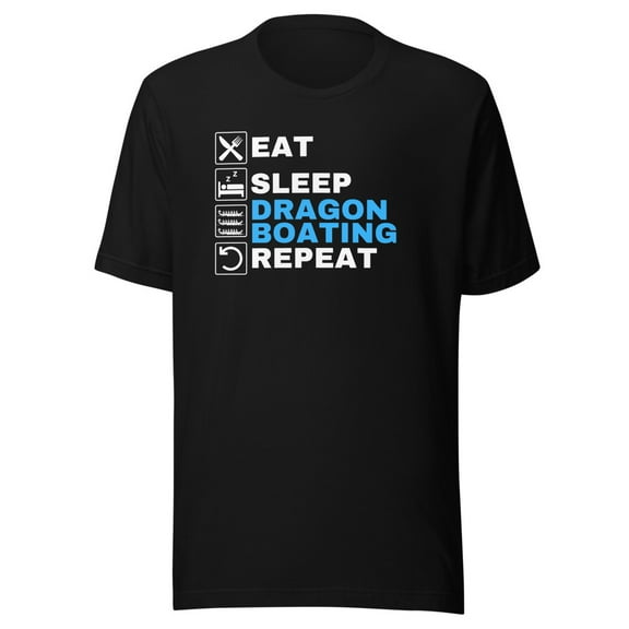 Eat Sleep Dragonboat Dragon Shirt, Unisex, Boat Festival Shirt, Dragon Boat Racing Shirt, Dragon Boat Crew, Dragonboating, Dragon Boat Fan (Black, S)