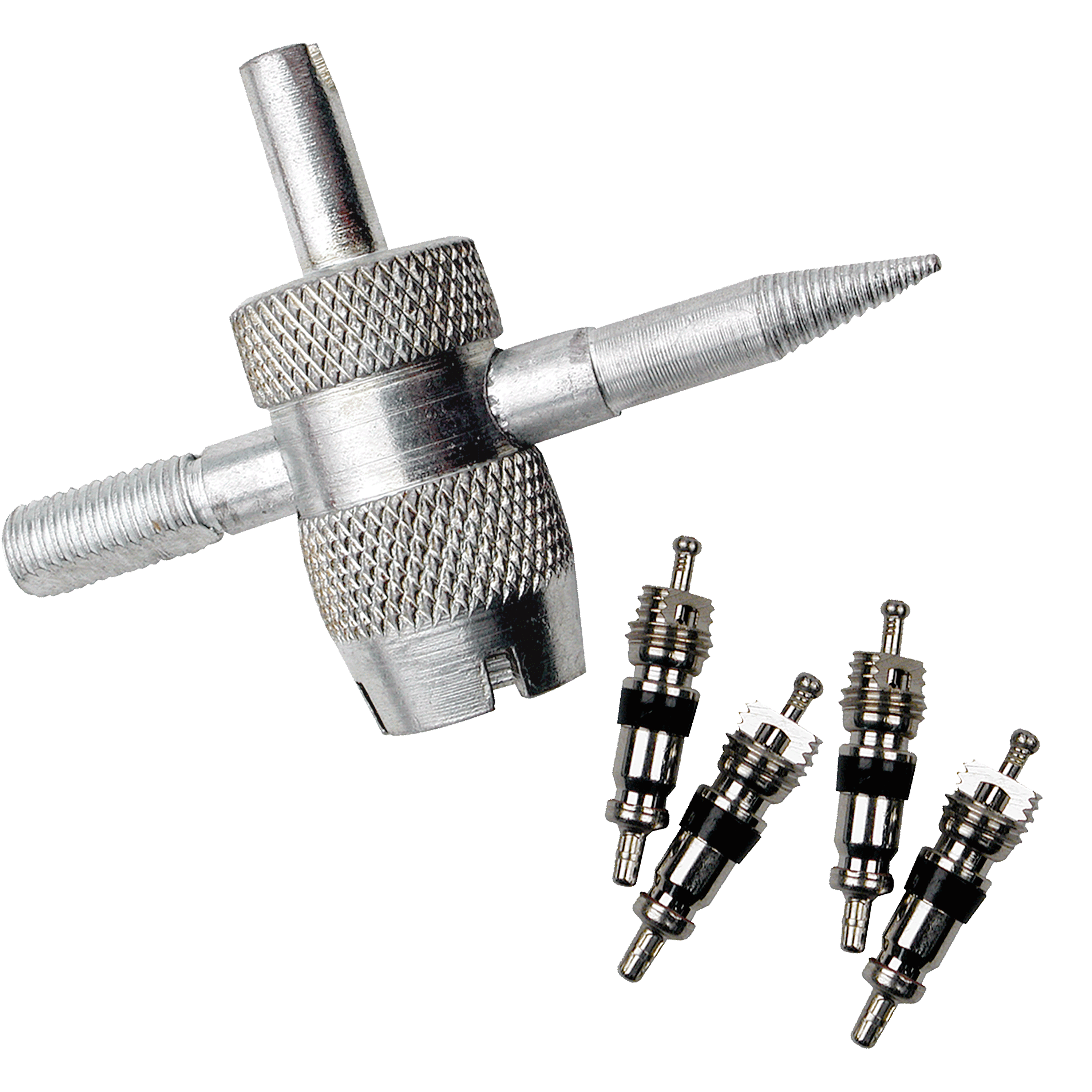 Slime 20088 4-Way Valve Tool with 4 Valve Cores