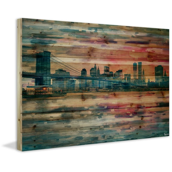 Parvez Taj Bridge at Dusk Pinewood Wall Art