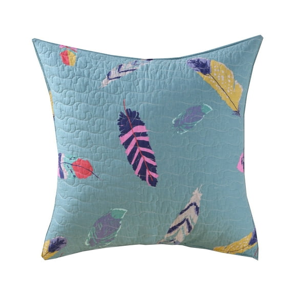 Greenland Home Fashions Dream Catcher Teal Quilted Euro Sham