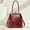 Wine, variant on Women's Kisses Lock Crossbody Bag, Vintage Messenger Bag Tote, Soft Leather Crossbody Shoulder Handbag, PUs Leather Kisses Clasp Purse Crossbody Shoulder Bags