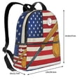 thumbnail image 4 of Lsque American Flag And Baseball Pattern Backpack – School Travel Canvas Daypack with Ergonomic Padded Straps, Multiple Compartments & Leather Handle, 4 of 5