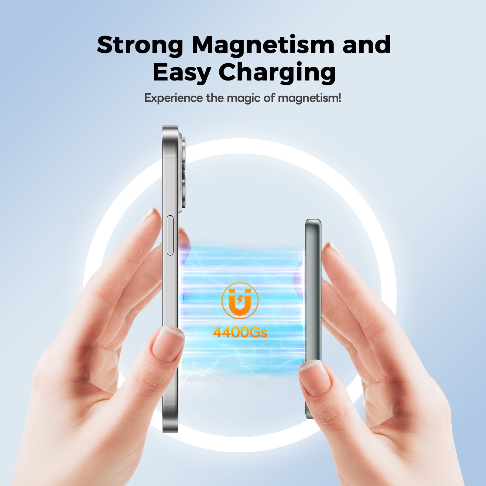 0.3" Ultra Slim MagSafe Portable Charger iPhone, 5000mAh Magnetic Wireless Portable Charger with Fast Charging, Slim MagSafe Battery Pack for iPhone 16 Pro Max/16 Pro/16/15/14/13/12, Grey