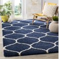 thumbnail image 4 of SAFAVIEH Hudson Arline Geometric Shag Area Rug, Navy/Ivory, 5'1" x 7'6", 4 of 11