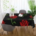 thumbnail image 6 of GZHJMY Rose Flower Tablecloth, Rectangle Waterproof Washable Polyester Table Cover for Picnic Dinner Holiday Party Decor, 60 x 108 Inch, 6 of 7