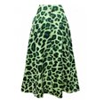 thumbnail image 4 of Maxi Skirts for Women Leopard Print High Waist Slit A Line Stretchy Skirt with Side Pockets Green L, 4 of 4