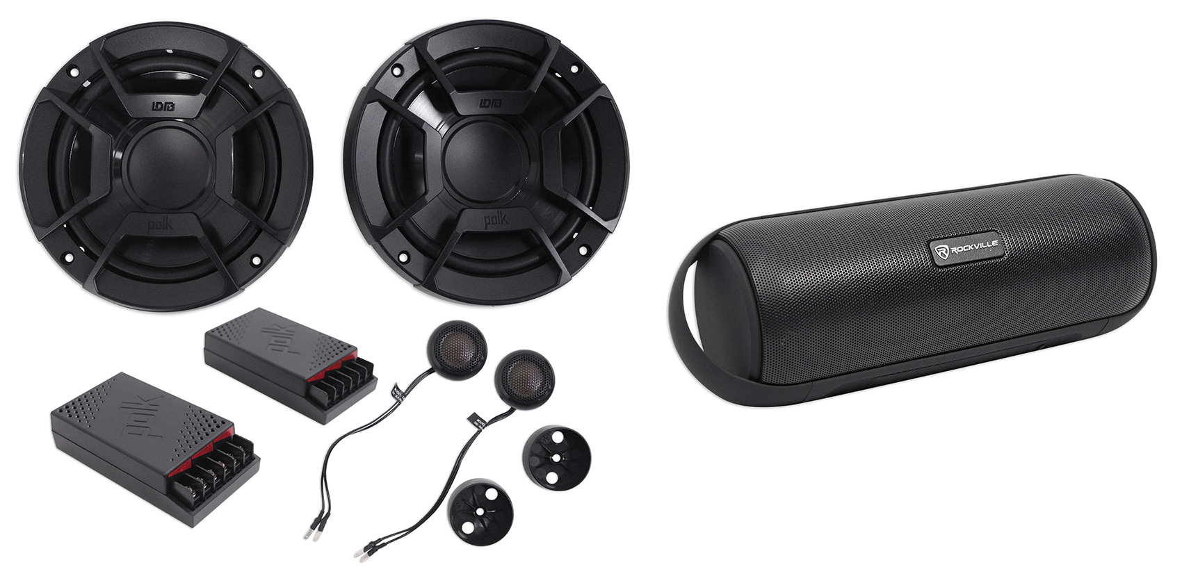 Polk Audio DB6502 6.5" 600w Component Car/Marine/ATV Speakers + Free Speaker - image 1 of 11